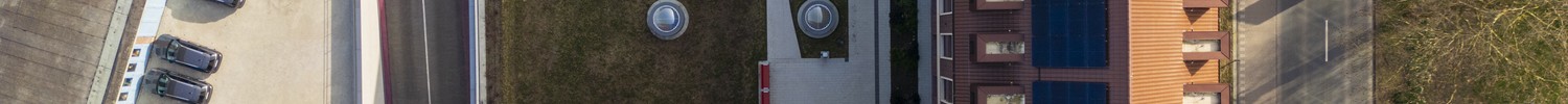 Drohnenaufnahme einer Photovoltaikanlage Gebäude G Fürstenbergstraße 10 in Münster
